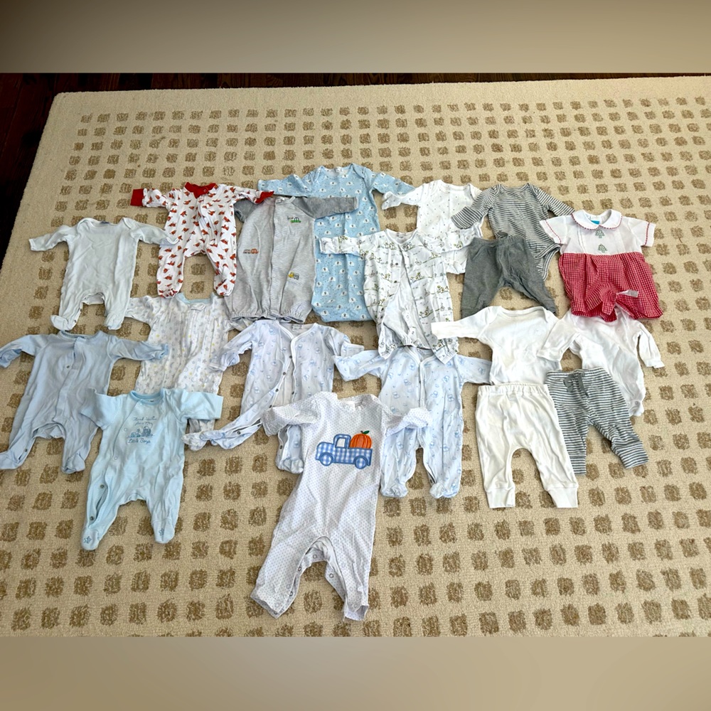 Bundle of baby boy clothes size newborn to 3 months